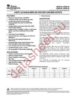 ADS6144IRHBR datasheet  